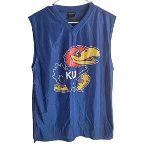 PRO EDGE Kansas Jayhawks V Neck Sleeveless Jersey Mens L NCAA College Fan Gear